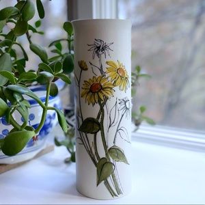 Vintage Arabia Finland HLA Hilkka-Liiisa Ahola Large Yellow Wildflower Vase